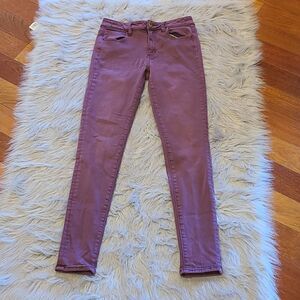 American eagle hi rise jegging‎ womens light burgendy jeans size 2